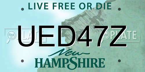 UED47Z New Hampshire License Plate