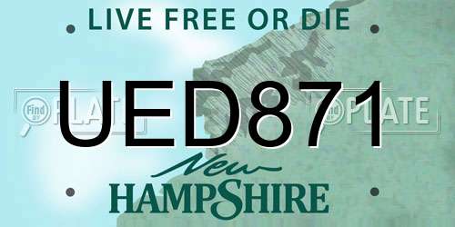 UED871 New Hampshire License Plate