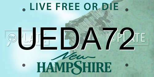 UEDA72 New Hampshire License Plate