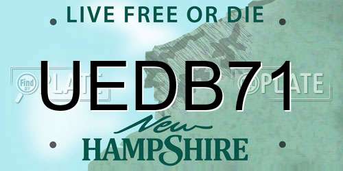 UEDB71 New Hampshire License Plate