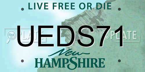 UEDS71 New Hampshire License Plate