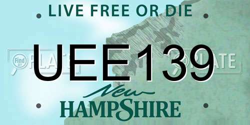 UEE139 New Hampshire License Plate