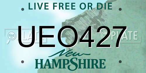 UEO427 New Hampshire License Plate