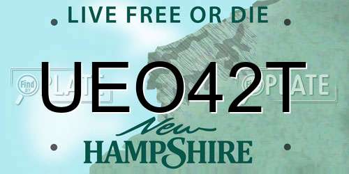 UEO42T New Hampshire License Plate