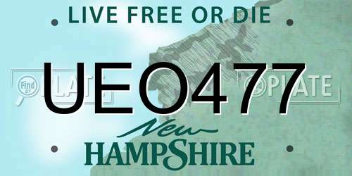 UEO477 New Hampshire License Plate