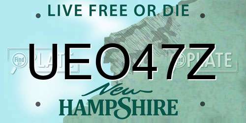 UEO47Z New Hampshire License Plate