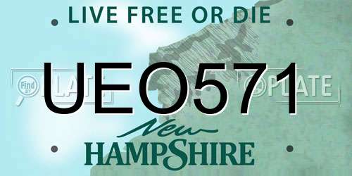 UEO571 New Hampshire License Plate