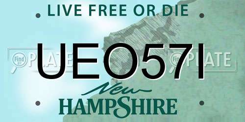 UEO57I New Hampshire License Plate