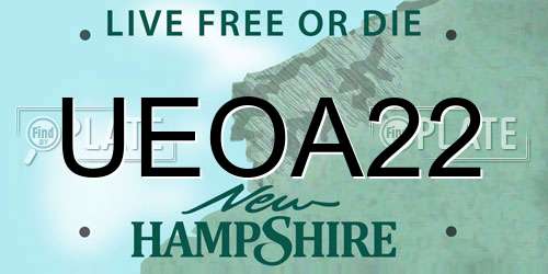 UEOA22 New Hampshire License Plate
