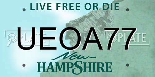 UEOA77 New Hampshire License Plate