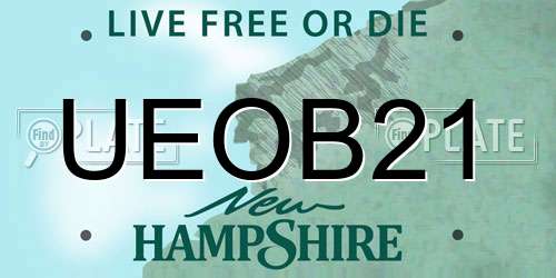 UEOB21 New Hampshire License Plate