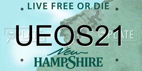 UEOS21 New Hampshire License Plate