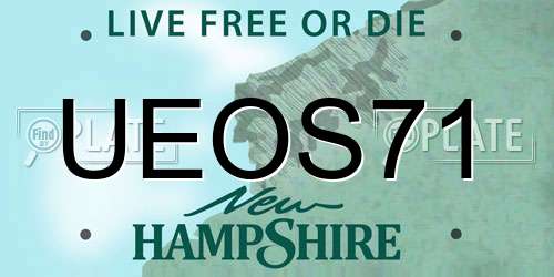 UEOS71 New Hampshire License Plate