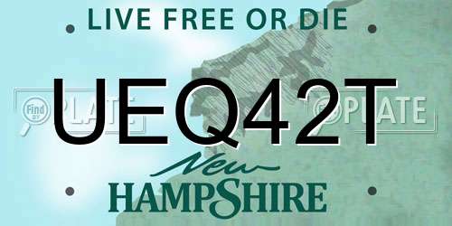 UEQ42T New Hampshire License Plate
