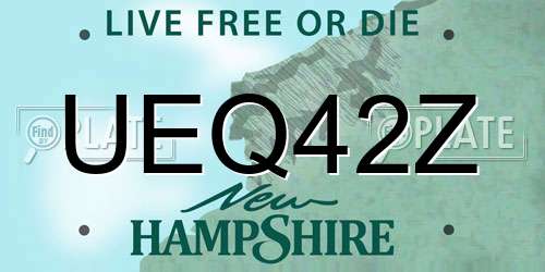 UEQ42Z New Hampshire License Plate
