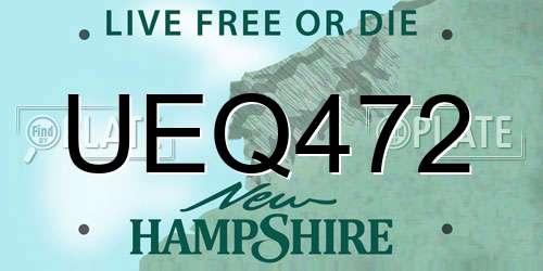 UEQ472 New Hampshire License Plate