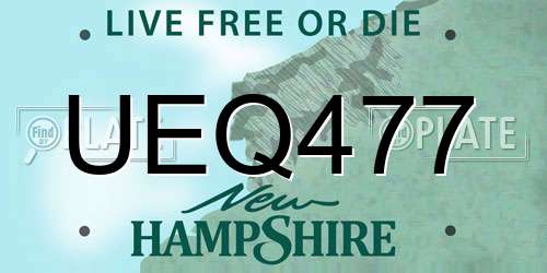 UEQ477 New Hampshire License Plate