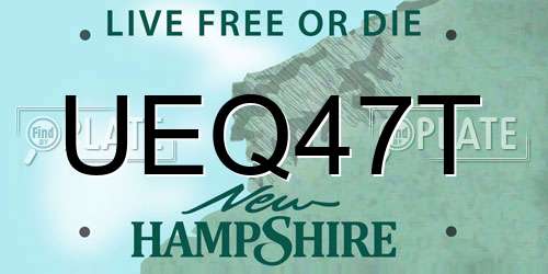 UEQ47T New Hampshire License Plate