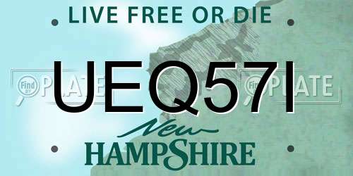 UEQ57I New Hampshire License Plate
