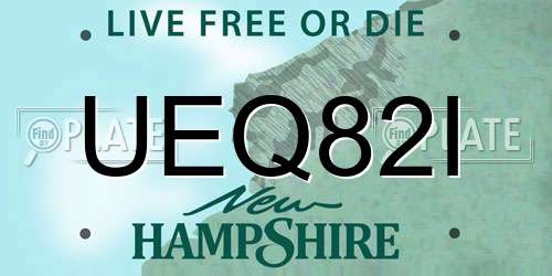 UEQ82I New Hampshire License Plate