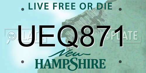 UEQ871 New Hampshire License Plate