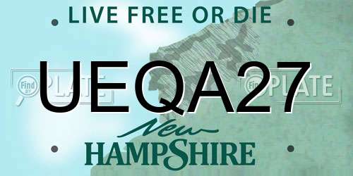 UEQA27 New Hampshire License Plate