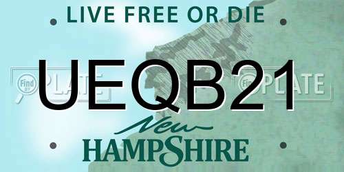 UEQB21 New Hampshire License Plate