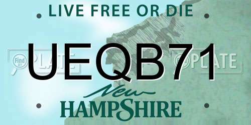 UEQB71 New Hampshire License Plate