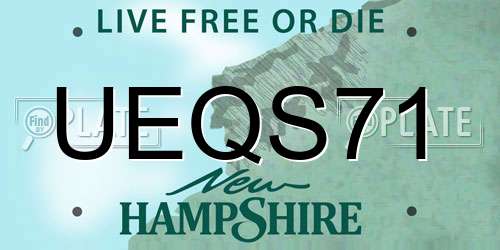 UEQS71 New Hampshire License Plate