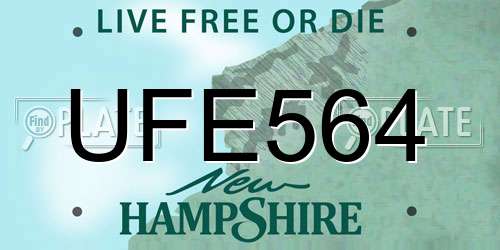 UFE564 New Hampshire License Plate