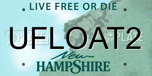 UFLOAT2 New Hampshire License Plate
