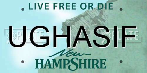 UGHASIF New Hampshire License Plate