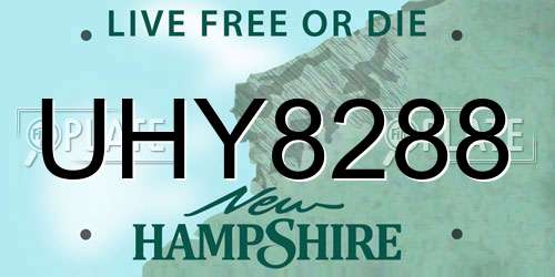 UHY8288 New Hampshire License Plate