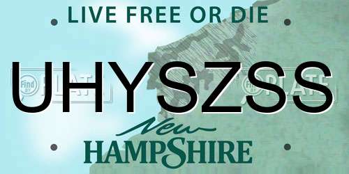 UHYSZSS New Hampshire License Plate