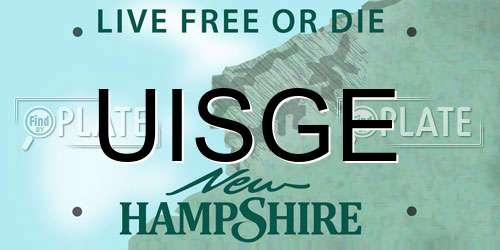UISGE New Hampshire License Plate