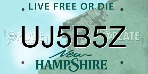 UJ5B5Z New Hampshire License Plate