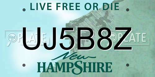 UJ5B8Z New Hampshire License Plate