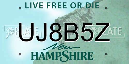UJ8B5Z New Hampshire License Plate