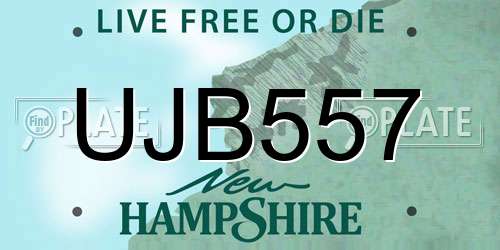 UJB557 New Hampshire License Plate