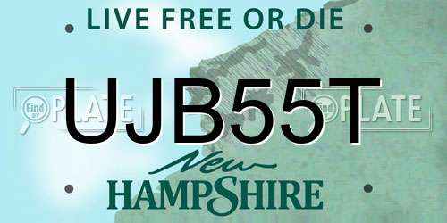 UJB55T New Hampshire License Plate