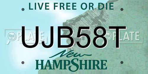 UJB58T New Hampshire License Plate