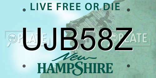 UJB58Z New Hampshire License Plate