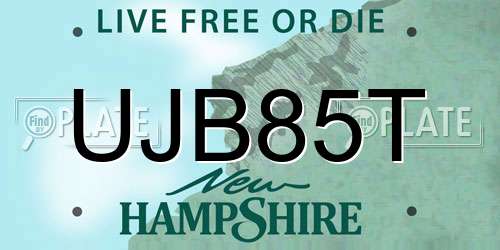 UJB85T New Hampshire License Plate