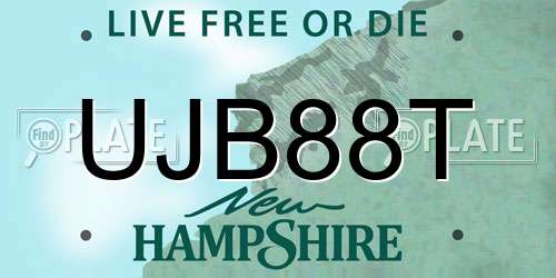 UJB88T New Hampshire License Plate