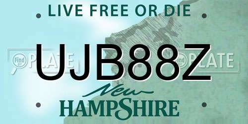 UJB88Z New Hampshire License Plate