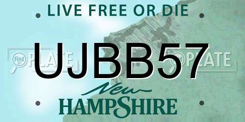 UJBB57 New Hampshire License Plate