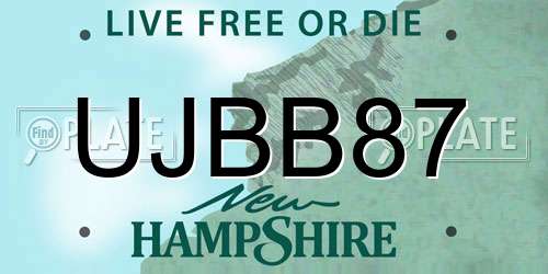 UJBB87 New Hampshire License Plate