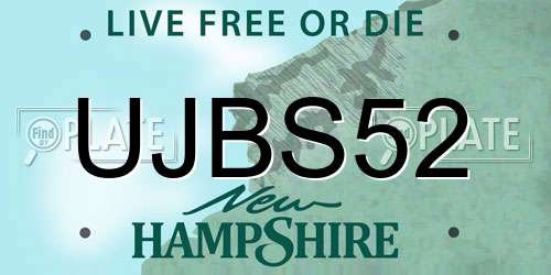 UJBS52 New Hampshire License Plate