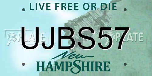 UJBS57 New Hampshire License Plate
