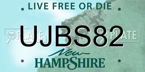 UJBS82 New Hampshire License Plate